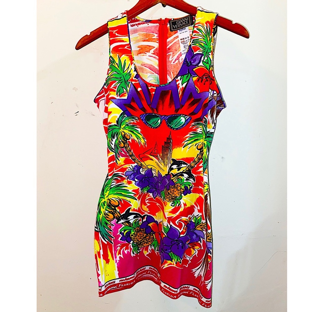 Authentic Vintage Versace Archive 93 SS Miami Collection Dress